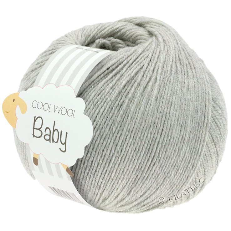 Lana Grossa COOL WOOL Baby Uni/Print 50g | 206-gris clair chiné