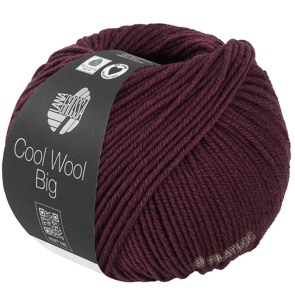 Lana Grossa COOL WOOL Big  Uni/Melange | 1044-rouge noir