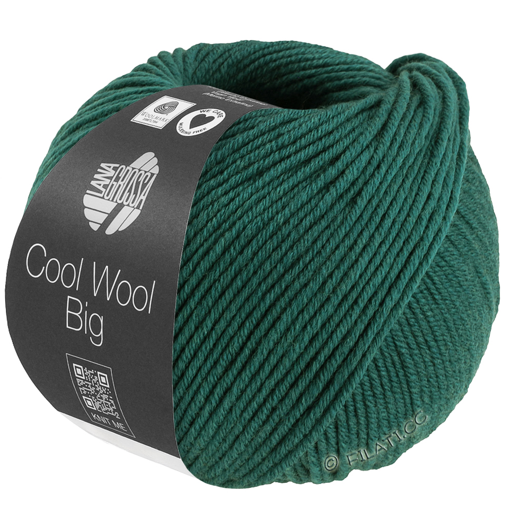 Lana Grossa COOL WOOL Big Mélange (We Care) | 1705-vert foncé chiné