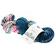 Lana Grossa COOL WOOL Hand-dyed | 104-turquoise/pétrole foncé/rose/rose vif/brun noir