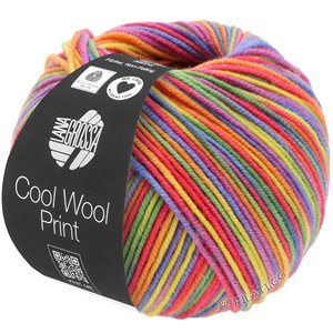 Lana Grossa COOL WOOL  Print | 703-pourpre/vert/framboise/orange/jaune/bleu