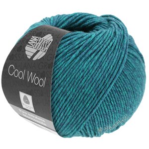 Lana Grossa COOL WOOL   Uni/Melange/Neon | 7110-bleu pétrole/vert bleu