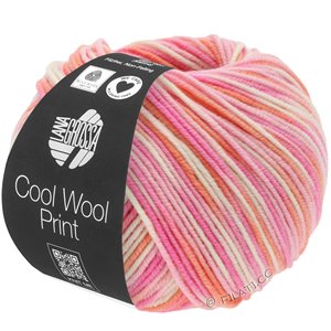 Lana Grossa COOL WOOL  Print | 726-rose/rose vif/corail/écru