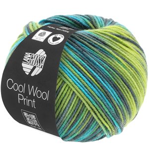 Lana Grossa COOL WOOL  Print | 784-vert jaune/turquoise/gris vert/pétrole