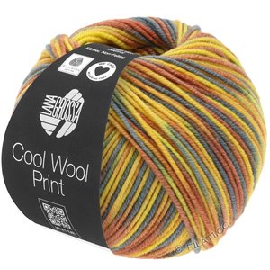 Lana Grossa COOL WOOL  Print | 818-jaune citrus/jaune soleil/gris vert/brun de cannelle