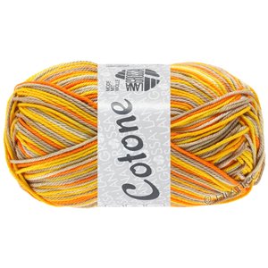 Lana Grossa COTONE  Print/Spray/Mouliné | 337-beige/taupe/jaune vitellus/orange