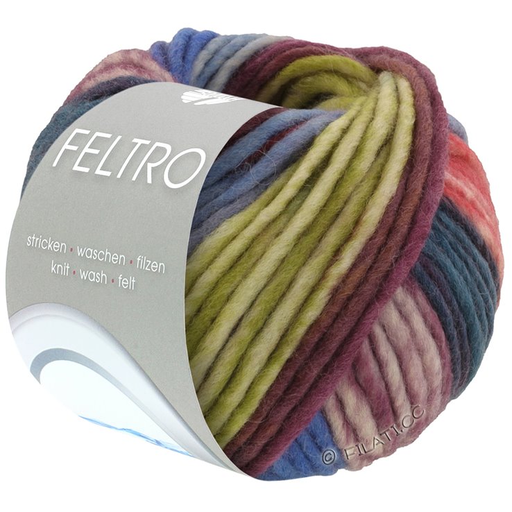 Lana Grossa FELTRO Bosco | 723-olive clair/violet rouge/jean/bleu/vieux rose/vert foncé/bruyère/bleu fumé