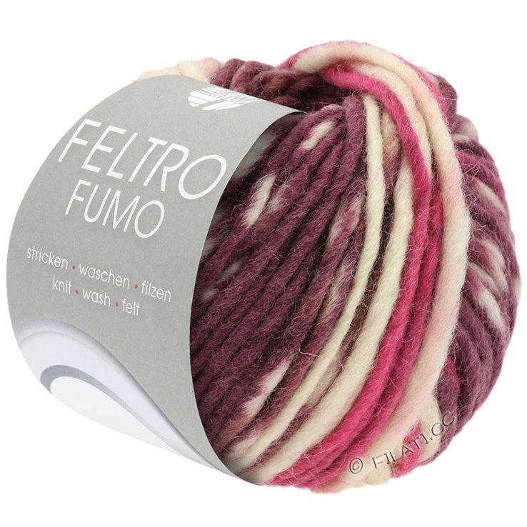Lana Grossa FELTRO Fumo | 651-violette antique/rose vif/écru/baies/brun gris