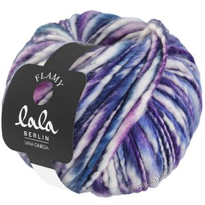 Lana Grossa FLAMY (lala BERLIN) | 104-violet bleu/pétrole/blanc/marine chiné