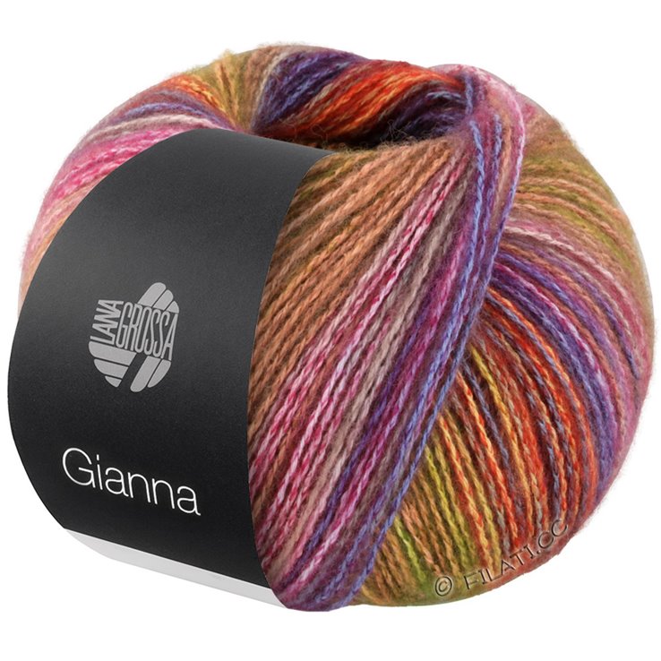 Lana Grossa GIANNA | 02-bleu gris/orange/jaune/vert/rouge/violet/pétrole