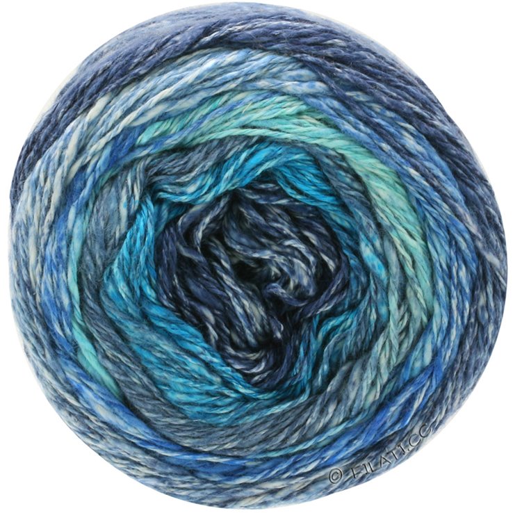 Lana Grossa GOMITOLO COLLINA | 1011-bleu pétrole/bleu foncé/bleu d'encre/turquoise/bleu