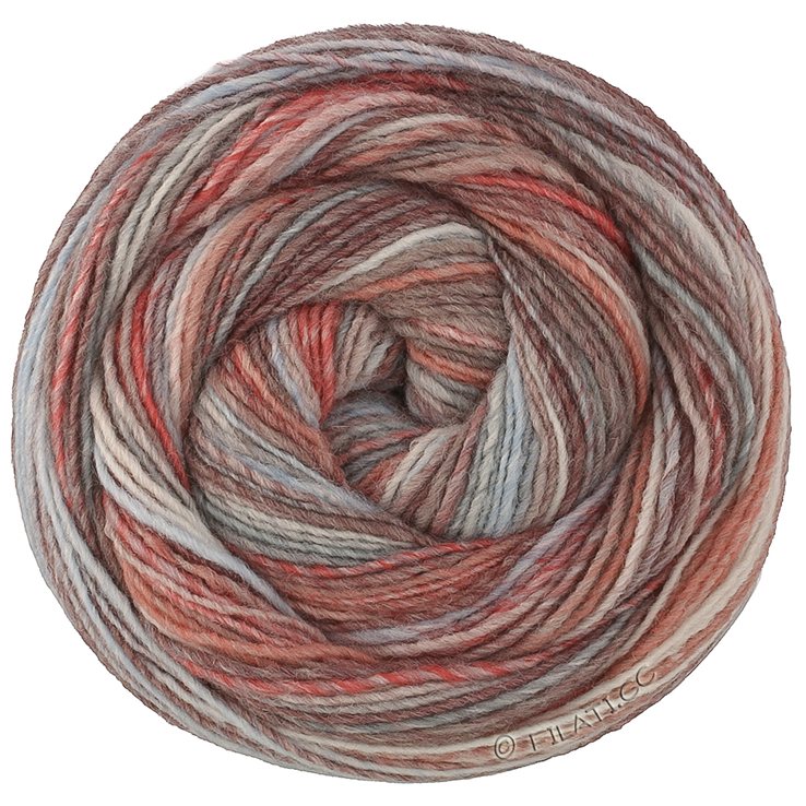 Lana Grossa GOMITOLO DISEGNO | 521-brun gris/gris bleu/bois de rose/crème/bleu clair/rouge foncé/taupe