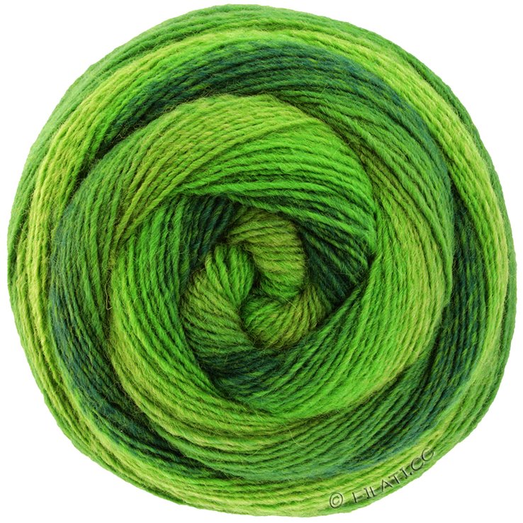 Lana Grossa GOMITOLO VERSIONE | 447-beau vert Tilleul/vert mai/vert herbe/vert foncé/vert bouteille