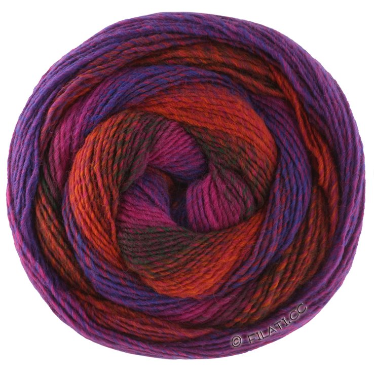 Lana Grossa GOMITOLO VERSIONE | 459-violet rouge/pourpre/vert noir/terre cuite/violet bleu