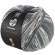 Lana Grossa MEILENWEIT 100g Cashmere Pista | 143-gris acier/gris foncé/gris clair/gris souris/bleu pastel rayé