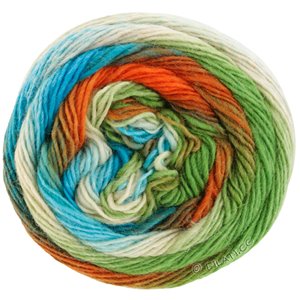 Lana Grossa MEILENWEIT 100g Color Mix Multi | 8012-jade/rouille/vert lac/bleu/bleu clair/écru/vert