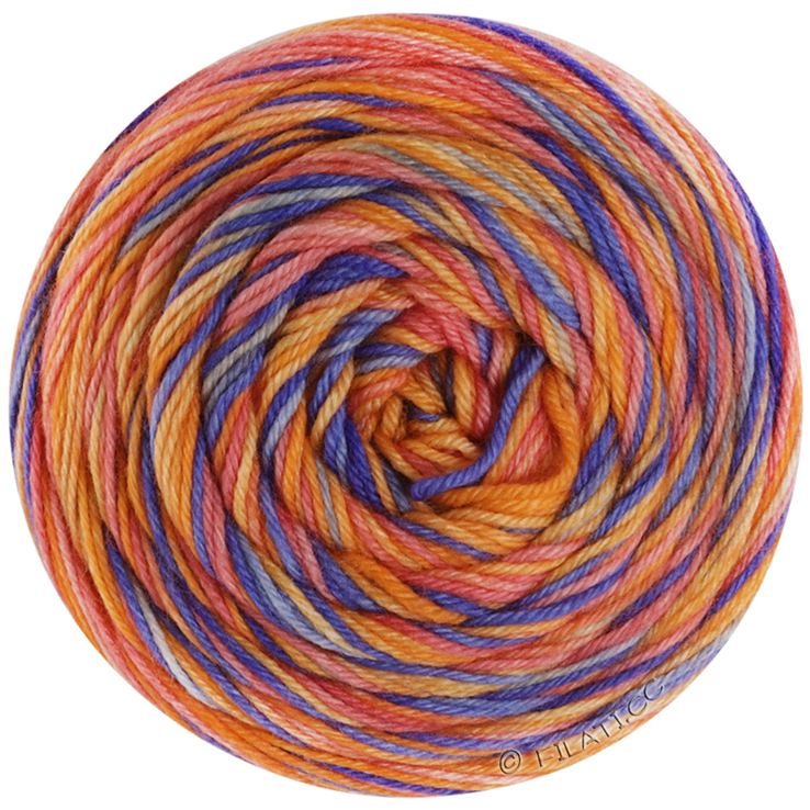 Lana Grossa MEILENWEIT 100g CONFETTINI | 4481-bleu cobalt/rouge saumon/jaune/orange/bleu clair