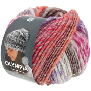 Lana Grossa OLYMPIA Classic | 107-violet/mûre/gris/rose vif/gris clair/saumon/rouge foncé/lilas