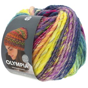 Lana Grossa OLYMPIA Classic | 098-pétrole/pourpre/vert jaune/gris vert/jaune citrus/turquoise/rose vif/gris foncé/violet rouge/écru