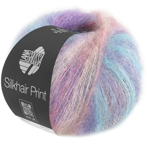 Lana Grossa SILKHAIR PRINT | 426-violet bleu/baies/vieux rose/taupe/turquoise foncé/gris foncé