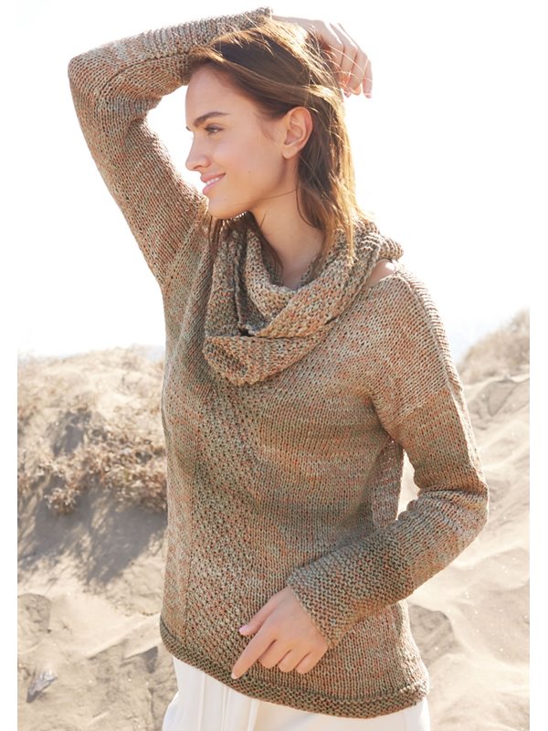 Lana Grossa PULL EN JERSEY ENDROIT AVEC GRAND MOTIF PERLÉ Roma Dégradé