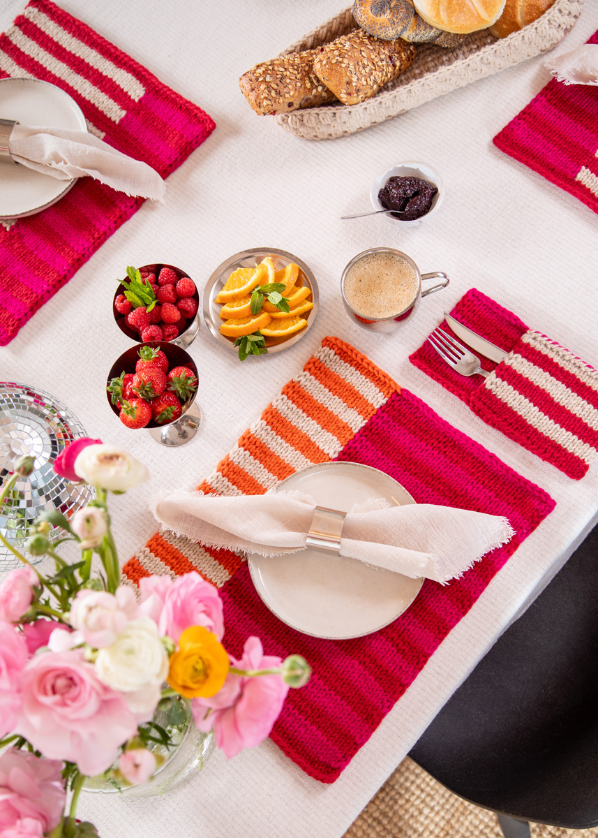 SET DE TABLE 4 COULEURS Merino Cardato de FILATI Studio