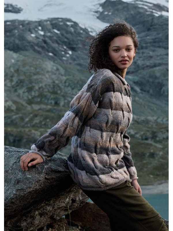 Lana Grossa PULL EN MOTIF TORSADÉ Gomitolo Fumo