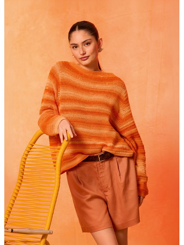 Lana Grossa PULL CROCHETÉ DE HAUT EN BAS Gomitolo Tono