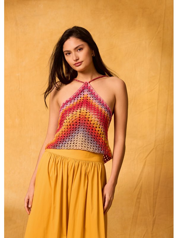 Lana Grossa TOP AU CROCHET 1 PELOTE Cotonella