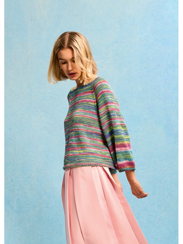 Lana Grossa PULL RAGLAN DE HAUT EN BAS Gomitolo Alga