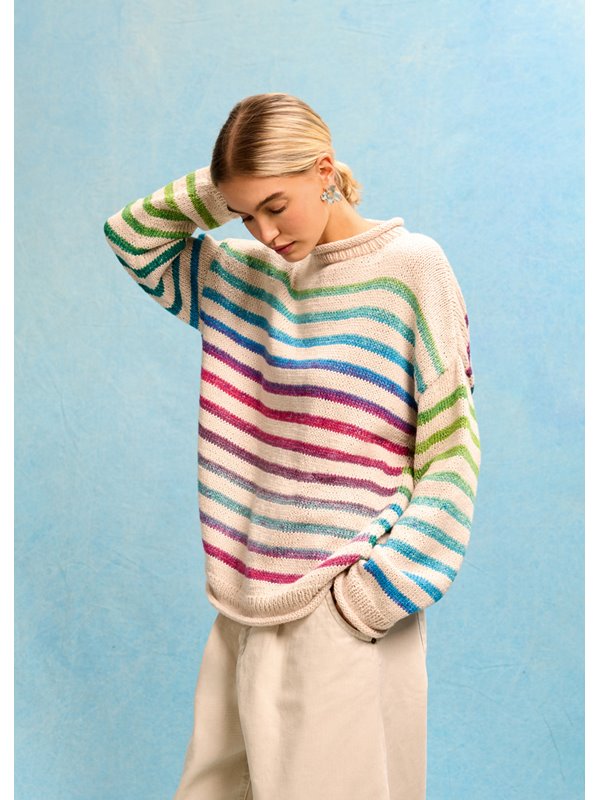 Lana Grossa PULL À RAYURES Cotonella