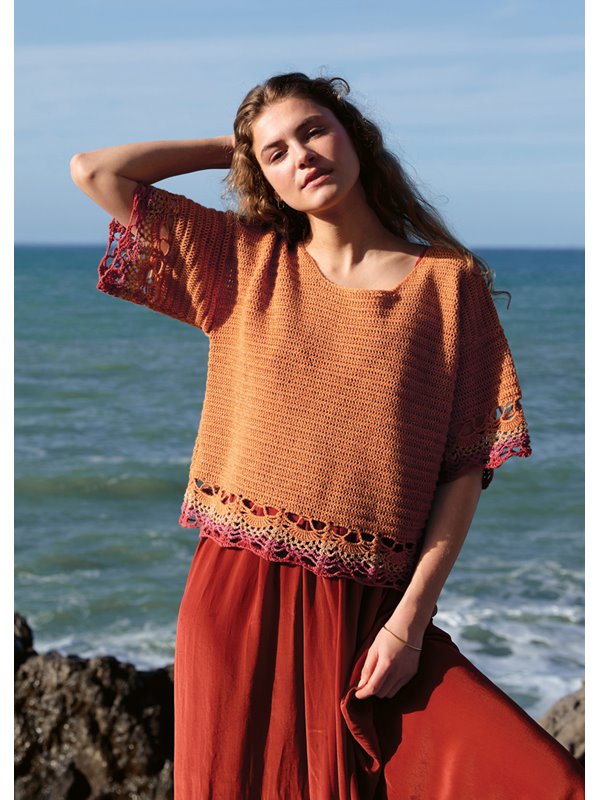 Lana Grossa PULL EN BRIDES AVEC BODURES AU MOTIF ANANAS Diversa