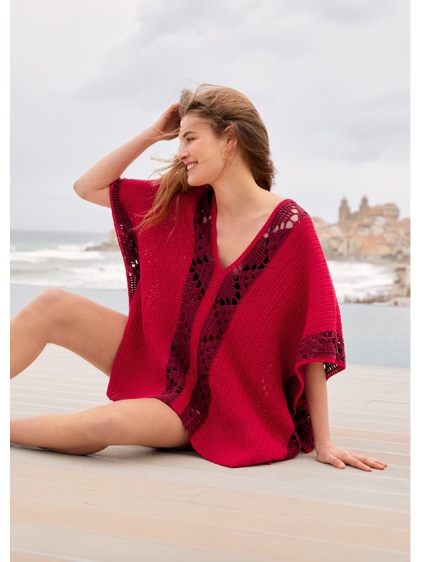 Lana Grossa TUNIQUE EN BRIDES AVEC BORDURES EN MOTIF AJOURÉ Elastico