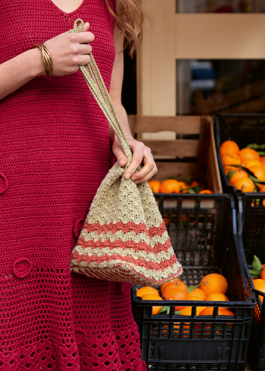 SAC À ANSES EN BRIDES ET COQUILLES Diversa de Lana Grossa
