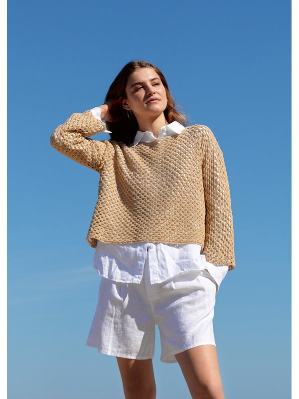 Lana Grossa T-PULL EN MOTIF TREILLIS Setapura