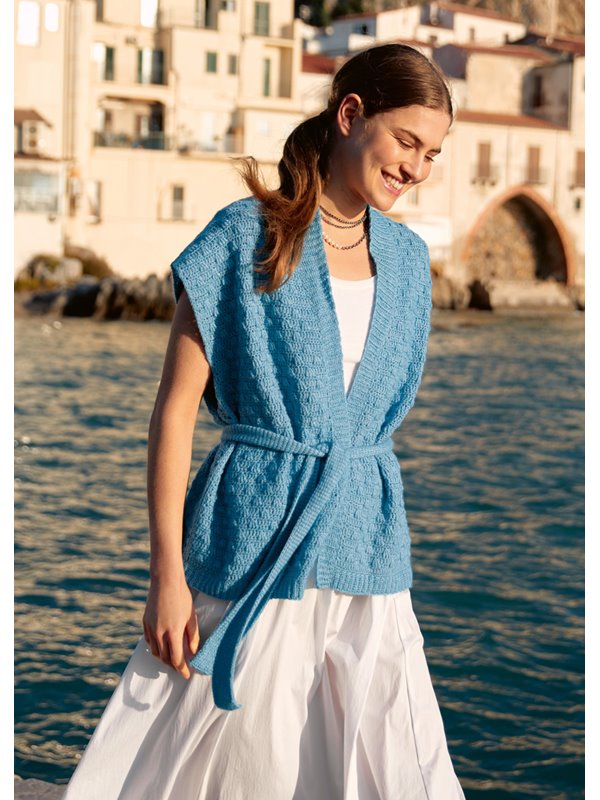 Lana Grossa GILET EN MOTIF DE BRIDES STRUCTURÉ Ecopuno