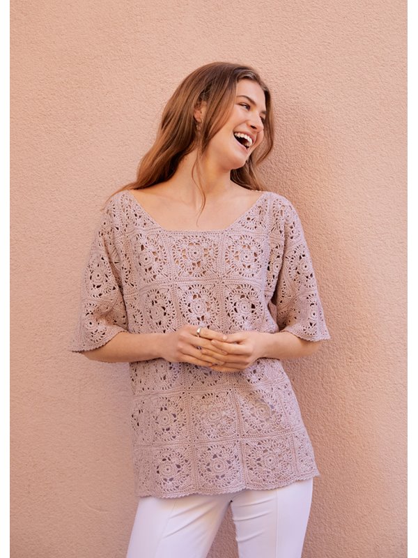 Lana Grossa TUNIQUE À MOTIFS EN CARRÉS Solo Lino