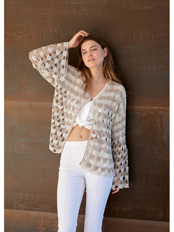 Lana Grossa CARDIGAN AJOURÉ ET MOTIF DE BRIDES Gioia