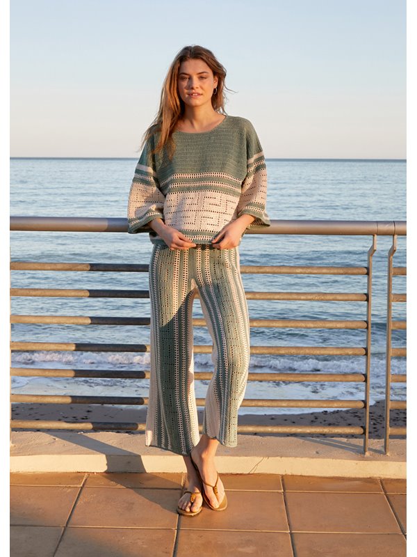 Lana Grossa PULL EN BRIDE AVEC MOTIF GRAPHIQUE DANS UN FOND EN FILET Summer Cashmere