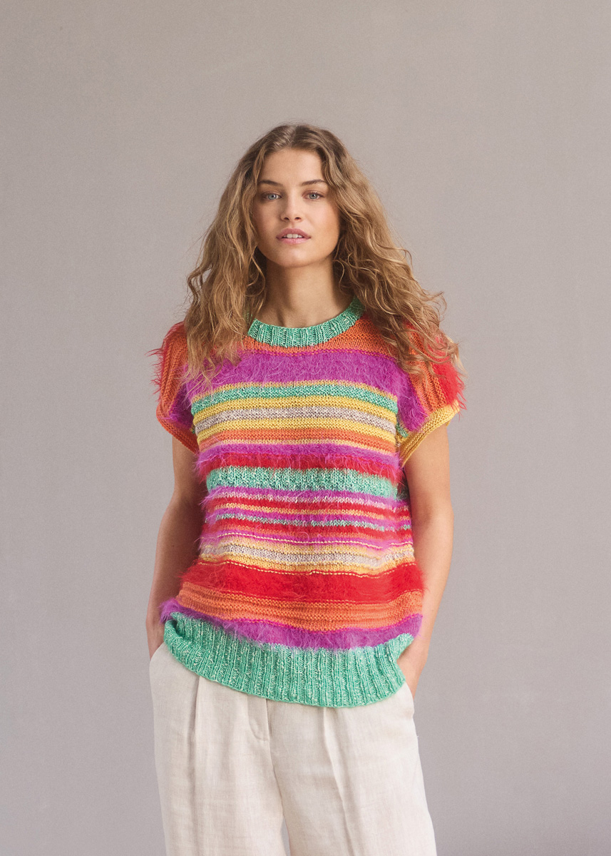 DÉBARDEUR RAYÉ Basta, Bottoni & Summer Softness de Lana Grossa