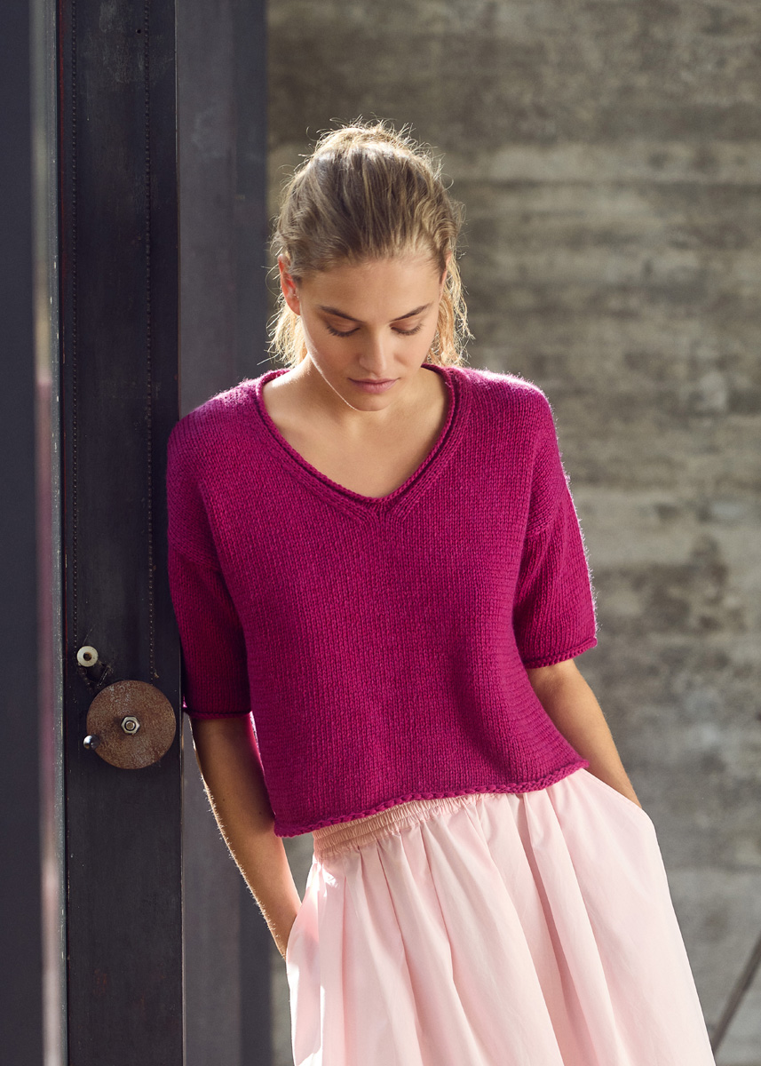 SHIRT À DÉCOLLETÉ EN V Summer Softness de Lana Grossa