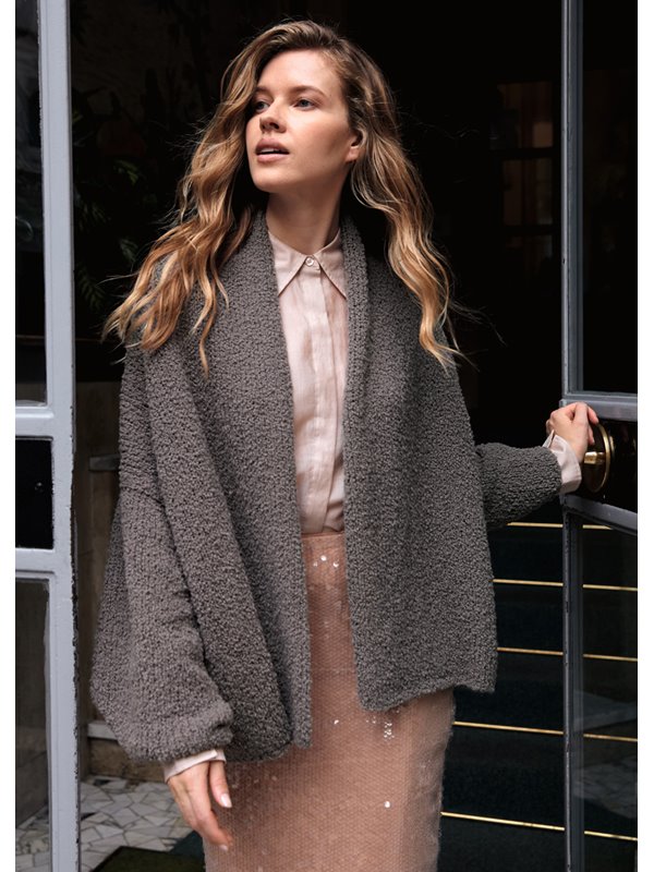 Lana Grossa CARDIGAN TOP-DOWN AVEC UNE ÉCHARPE COL Orsettini