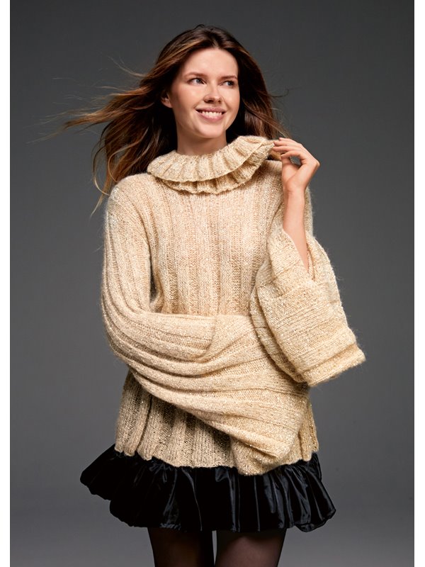 Lana Grossa PULL AVEC UN COL ÉCHARPE TUBE Setasuri & Glamour