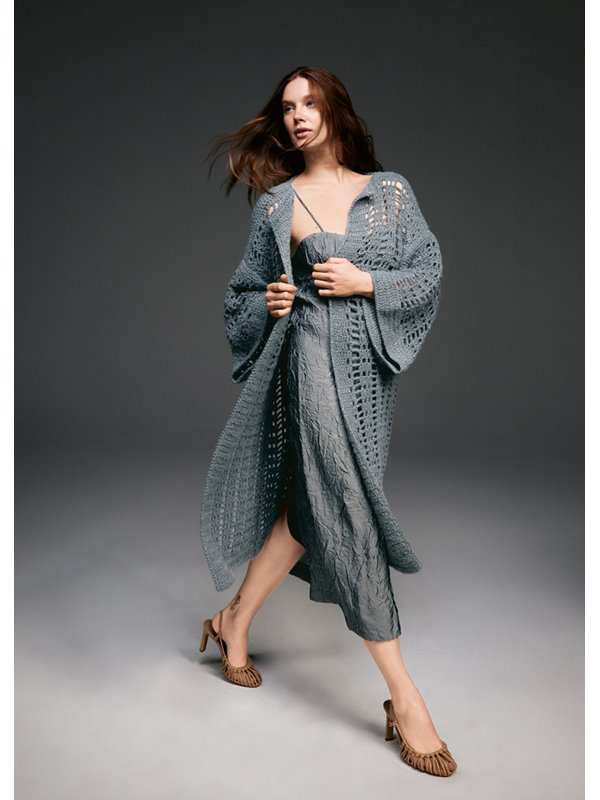 Lana Grossa MANTEAU AU CROCHET Nebbia & Brillino