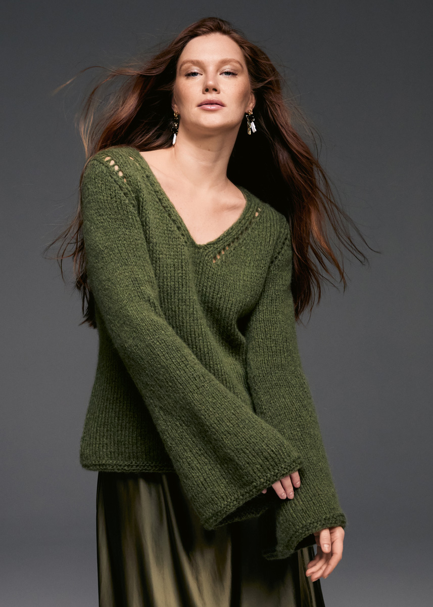 PULL AVEC UNE ENCOLURE EN V Chapeau de Lana Grossa