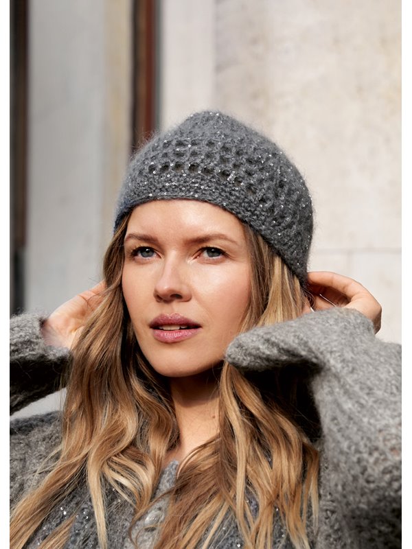 Lana Grossa BONNET EN MOTIF QUADRILLÉ Filo di Gio & Glamour