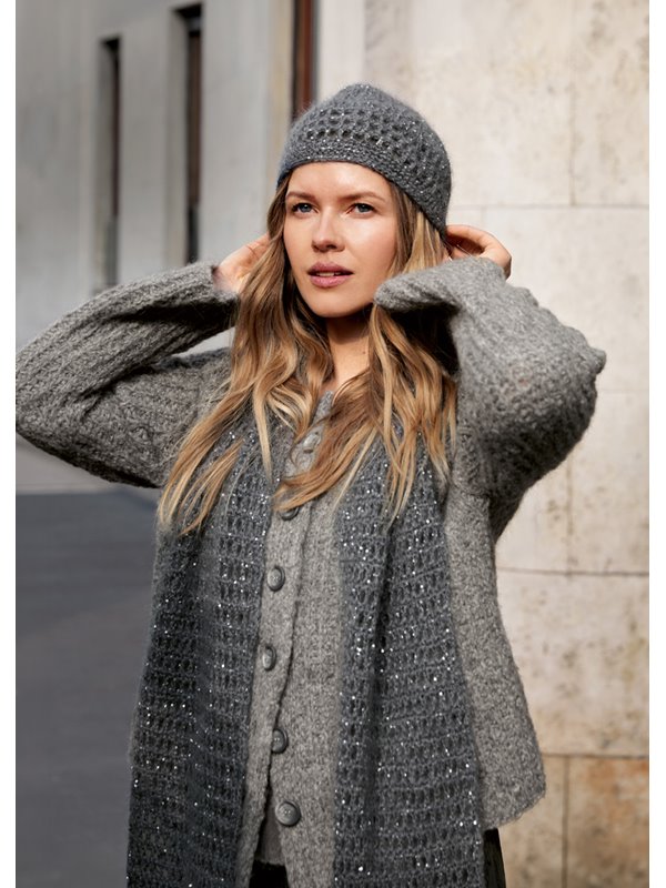 Lana Grossa CHÂLE EN MOTIF QUADRILLÉ Filo di Gio & Glamour