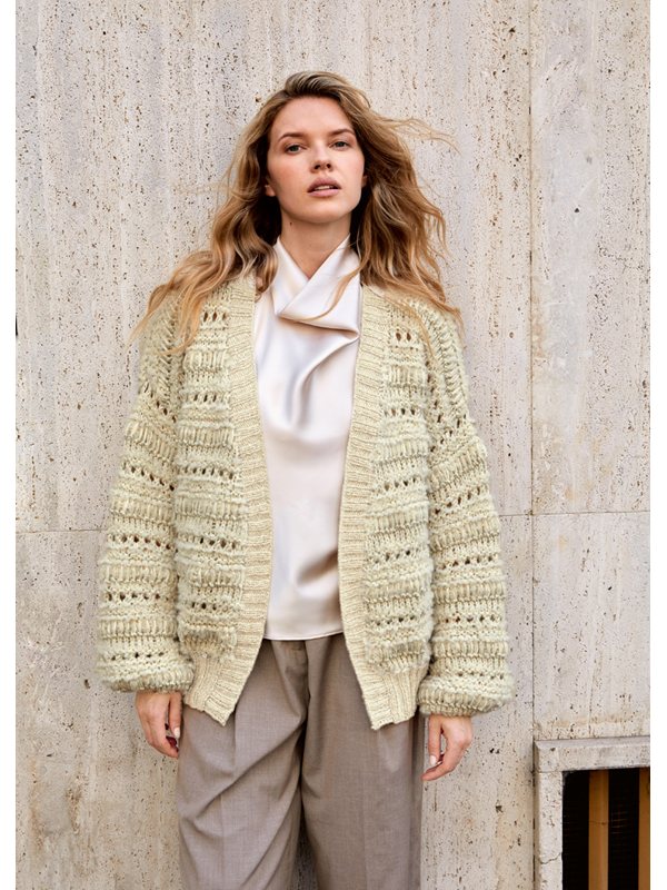 Lana Grossa GILET EN MÉLANGE DE FILS Alta Moda Alpaca, Orsetto & Chiaro