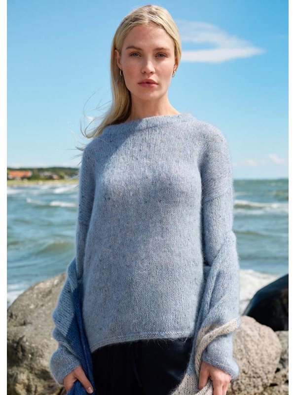 Lana Grossa PULL AVEC UN COL ROND Natural Superkid Tweed