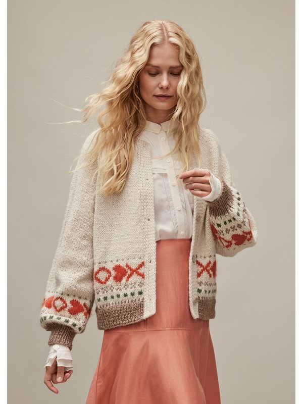 Lana Grossa CARDIGAN Natural Lama Chunky & Mohair di Gio